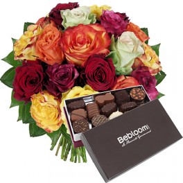 Le coffret fleurs et chocolat