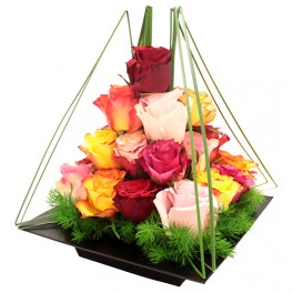 Une pyramide de roses