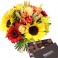 Bouquet fleurs de l'été et boite de chocolats